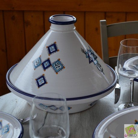Tajine Sahel bleu - D 30 cm traditionnel