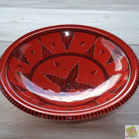 Plat Tebsi Tatoué rouge - D 33 cm