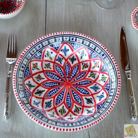 Assiette creuse Jileni rouge - D 24 cm