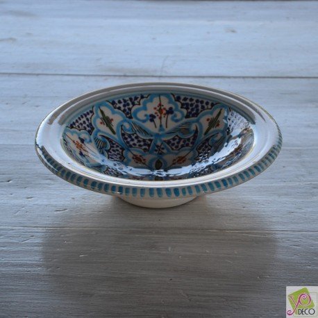 Assiette Tebsi Marocain turquoise - D 23 cm