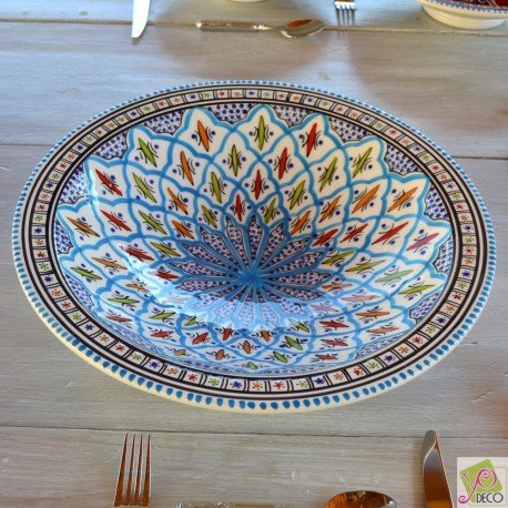 Plat Tebsi Jileni turquoise - D 33 cm
