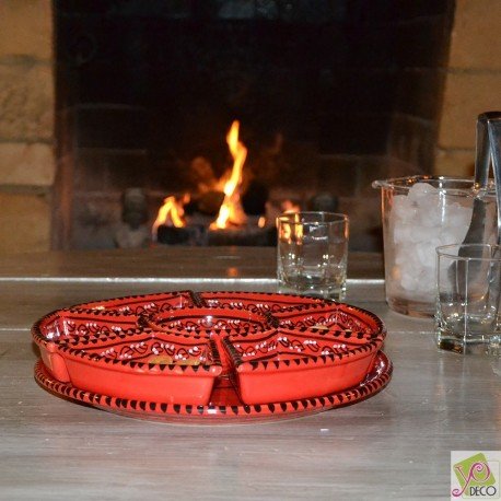 Service à apéritif Tatoué rouge