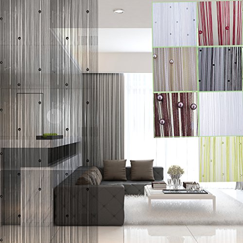 Rideau porte fenêtre rideaux fils à perles pann...