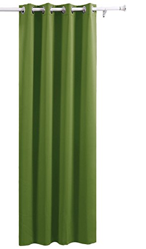 Deconovo Rideau occultant lourd solide de cuisine à oeillets 140x175cm isolant thermique vert code EAN B019BXVYG0 