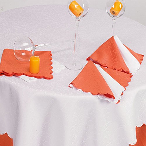Vadishop - Eve Lot De 6 Serviettes De Table Anti-Tache Jacquard 40X40Cm - Orange B019DW4B14 vadishop