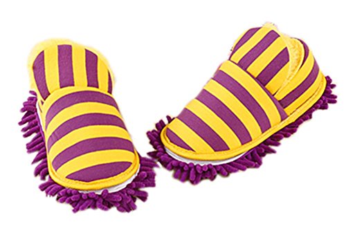 Orange rayures chaussons amovible et lavable To...