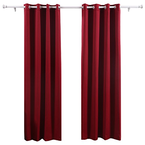 Deconovo Lot de 2 rideaux occultants solides lourds à oeillets 140cm x 245cm isolant thermique pour filles rouge code EAN B019JN9SQ0 