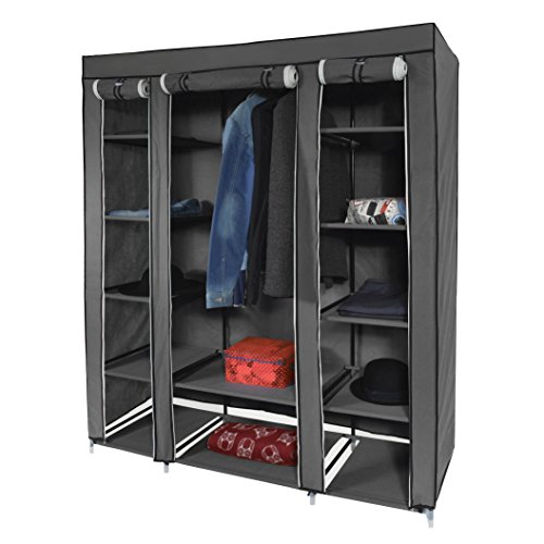 - roston gris xl armoire de rangement/penderie ...