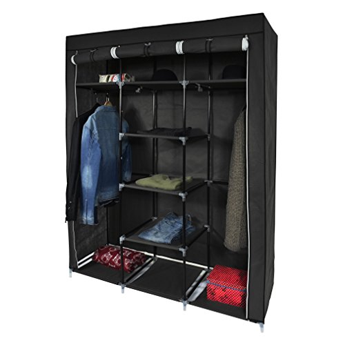- ashby noir xl armoire de rangement/penderie d...