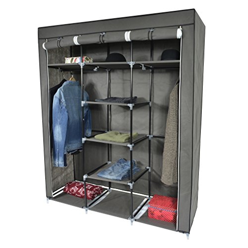 - ashby gris xl armoire de rangement/penderie d...