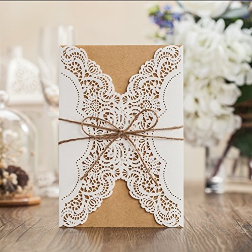 wishmade élégant découpé au laser Mariage Invit...