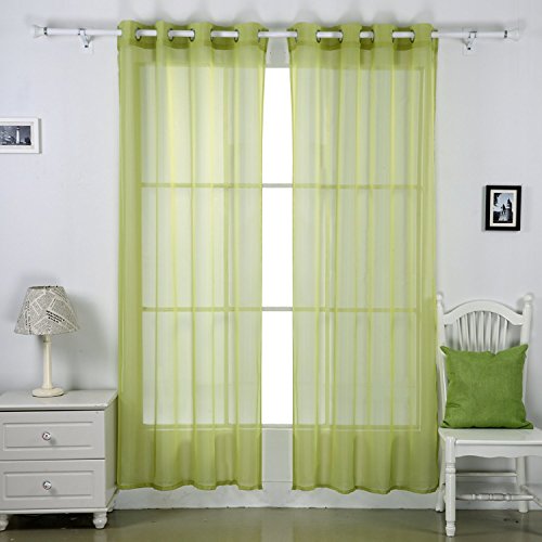 Lot de 2 rideaux voilages souples à oeillets po...