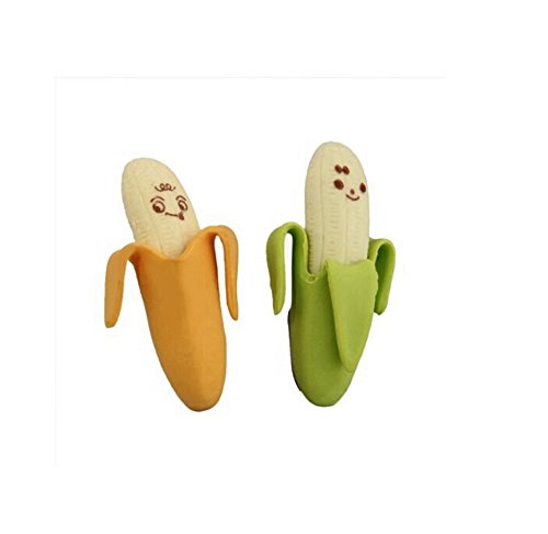 SAMGU 2pcs Kawaii Cartoon Banana caoutchouc Era...