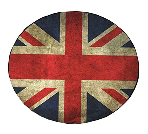 Tapis Retro Drapeau de l'Angleterre Chambre Mat Cercle tapis rond de 60 * 60cm B01AA0EGGI Blancho