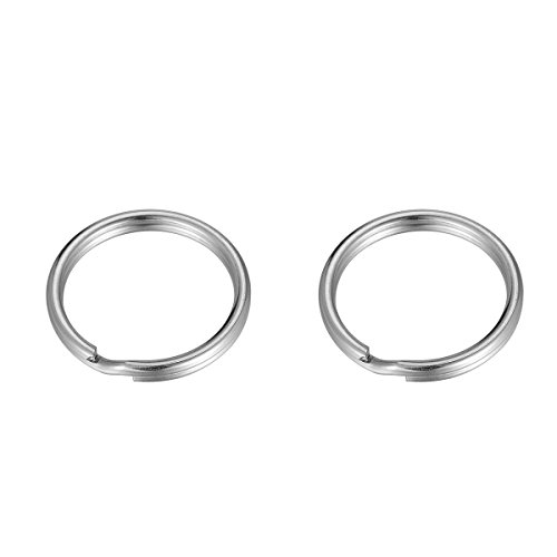 HOUSWEETY 10 Anneau de Porte-clefs Rond en Acie...