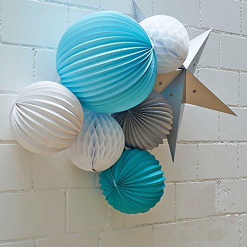 Set de 7 lanterne boule alveole etoile scintill...