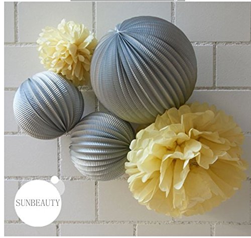 lot de 5 Kit décoration lanternes rond accordéo...