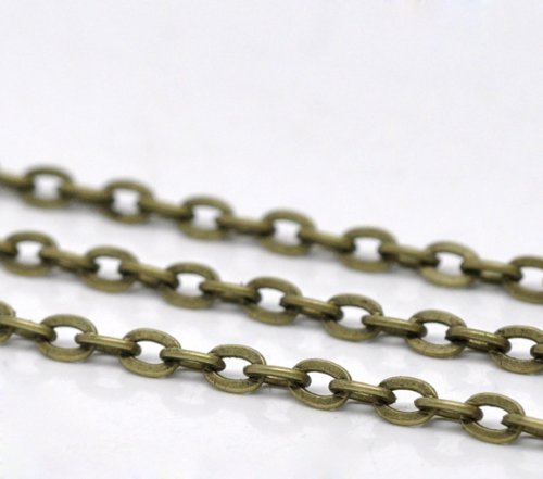 10 m Bronze Chaîne forçat 4 x 3 mm Bijoux Chaîne