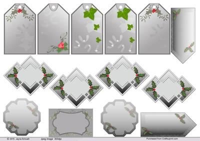 Étiquettes Et Étiquettes de Noël Motif houx et ...