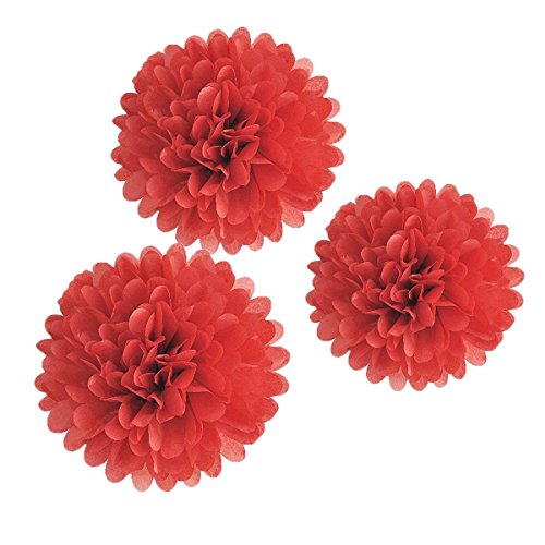 set de 6 (20/25cm) Pompons tissu papier de soie...