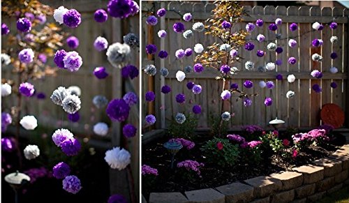 lot de 60 pompons mixer gris violet pour decora...