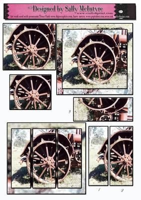 Vieux Tracteur de roue 2 Carte Carte Feuille mâ...