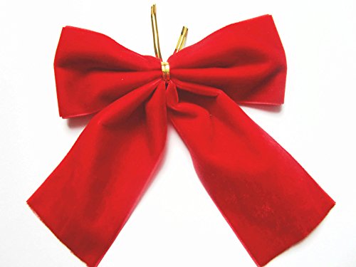 Lot de 12 boucle de 12 cm velours : Rouge