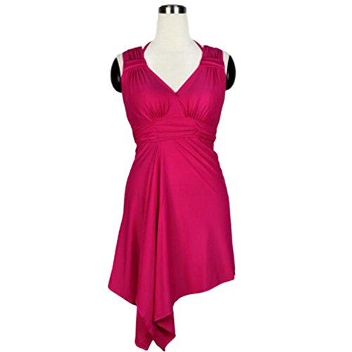 Mode Sexy Rouge Natation Apparel Poitrine fronc...