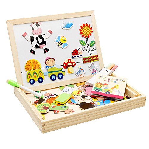 Planche à dessin magnetique en bois ferme anima...
