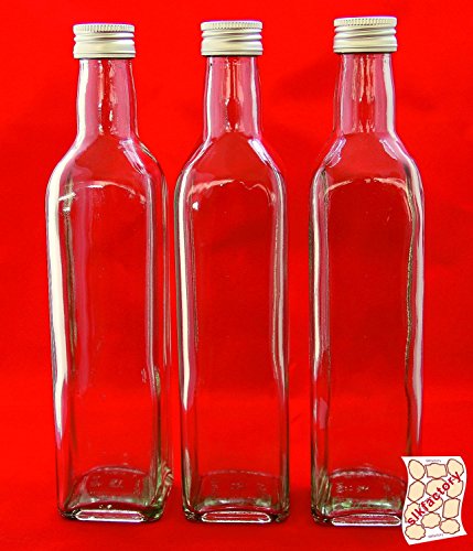 slkfactory 24 bouteilles en verre vides 250 ml MAR bouteille de jus de bouteilles de liqueur de bouteilles bouteilles d'alcool d'huile de slkfactor code EAN B01CFL66WC 