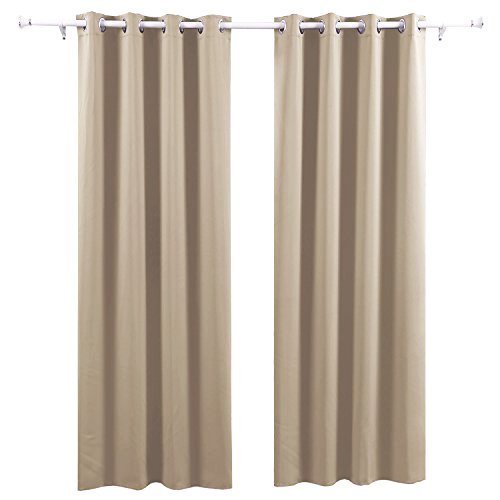 Deconovo Lot de 2 rideaux occultants solides lourds à oeillets 135cm x 240cm, isolant thermique pour velux, crème code EAN B01CFVKTNO 