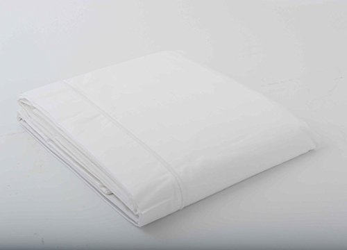 Drap plat blanc en percale de coton salome pres...