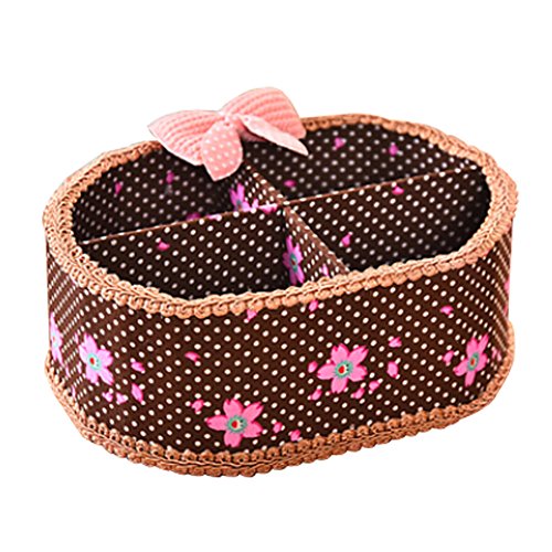 Round Floral Fabrics Coffee Bureau Organisateurs Box 2 Boîte de rangement Grids B01COX5SRA Blancho
