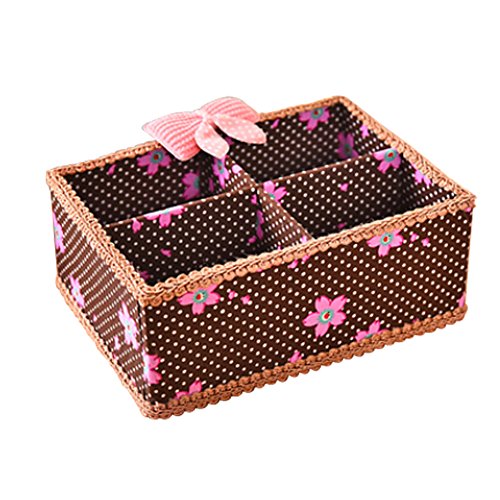 Blancho Tissus Floral Coffee Bureau Organisateurs Box Quadrate 4 Grid Boîte de rangement code EAN B01COX5V8Q 