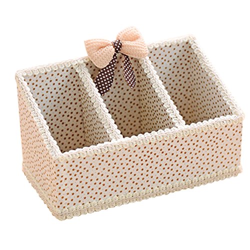 Blancho Floral Crème Fabrics Colored bureau Organisateurs Box 3 Grids Boîte de rangement code EAN B01COX60EK 