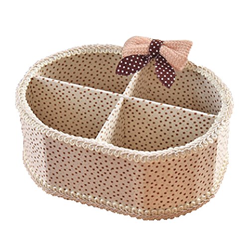 Blancho Round Floral Fabrics crème bureau Organisateurs Box 4 Grids Boîte de rangement code EAN B01COX61TO 