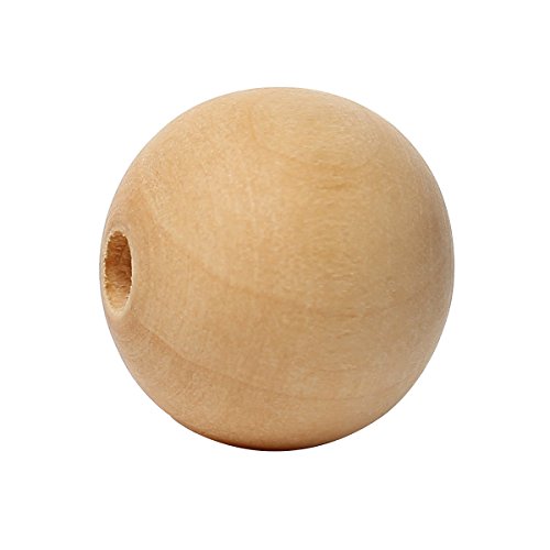 HOUSWEETY 50 Pcs Perles Intercalaires Bois Rond...