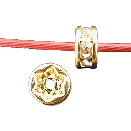 HOUSWEETY 50 Perles Intercalaires Rondelle Stra...