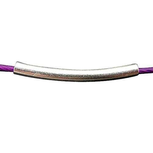 HOUSWEETY 300 Perles Spacer Tube Courbe Lisse A...