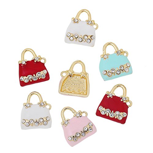 HOUSWEETY 5 Pcs Pendentifs / Breloques Metal+St...