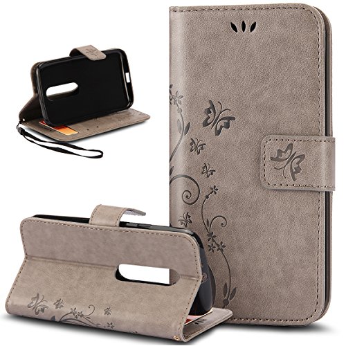 ikasus Coque Moto G3,Etui Moto G3, Coque Motorola Moto G (3rd Generation),Etui Motorola Moto G (3rd Generation), ikasus® Coque Motorola Moto G (3rd Generation) Bookstyle Étui Housse en Cuir Case, Gaufrage Art Fleur de Papillon Image Etui Housse Cuir PU Portefeuille Folio Flip Case Cover Wallet Coque Protection Étui avec Flex Soft Silicone TPU et Fonction Support Fermeture Aimantée Carte de crédit Logement Poches Case Coque Housse Étui pour Motorola Moto G G3 (3rd Gen, 2015) - Petit papillon:Gris code EAN B01CSBHJAC 