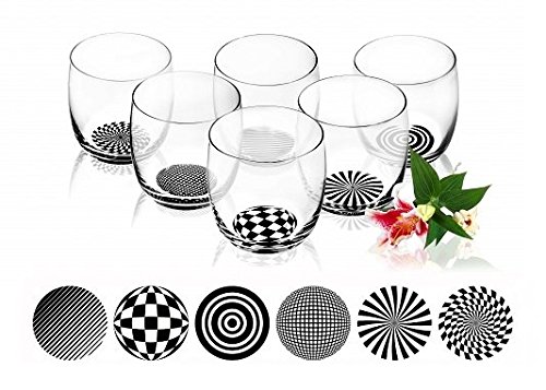 6 Verres à Whisky - Fond effet Hypnose - 280 ML...