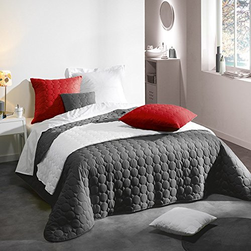 Paris Prix - couvre lit matelassé "candy" 220x240cm anthracite code EAN B01D0EQ4PM 