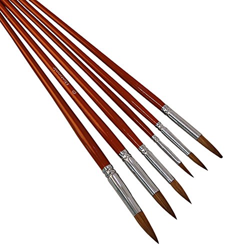 Pinceaux de peinture 6pcs brosses rondes assort...