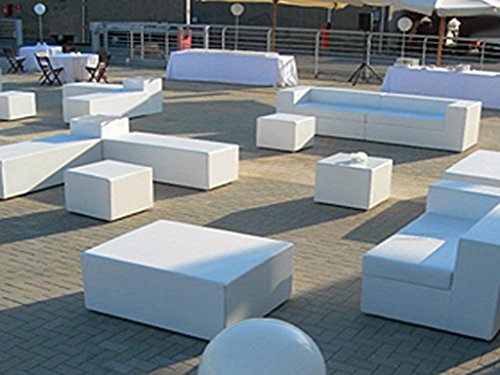 Pouf et canapés pour extérieur en bleu ciel, co...