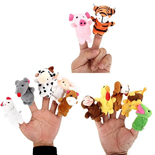12 zodiaque chinois animaux marionnettes à doig...