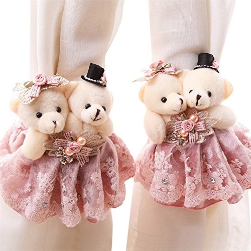 1 pair de rideau boucle cartoon mignon ours rid...