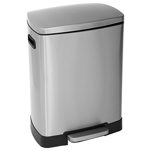 - poubelle en métal inox 50l argent