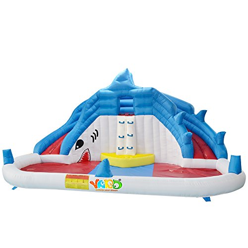Requin gonflable toboggan splash parc maison de...