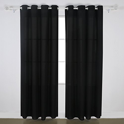 Deconovo Lot de 2 rideaux à oeilles pour chambre d'enfants 135x240cm noir code EAN B01DLJ7GO4 